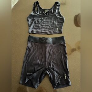 Comfrt Navy Blue Contour Tank and Shorts Set